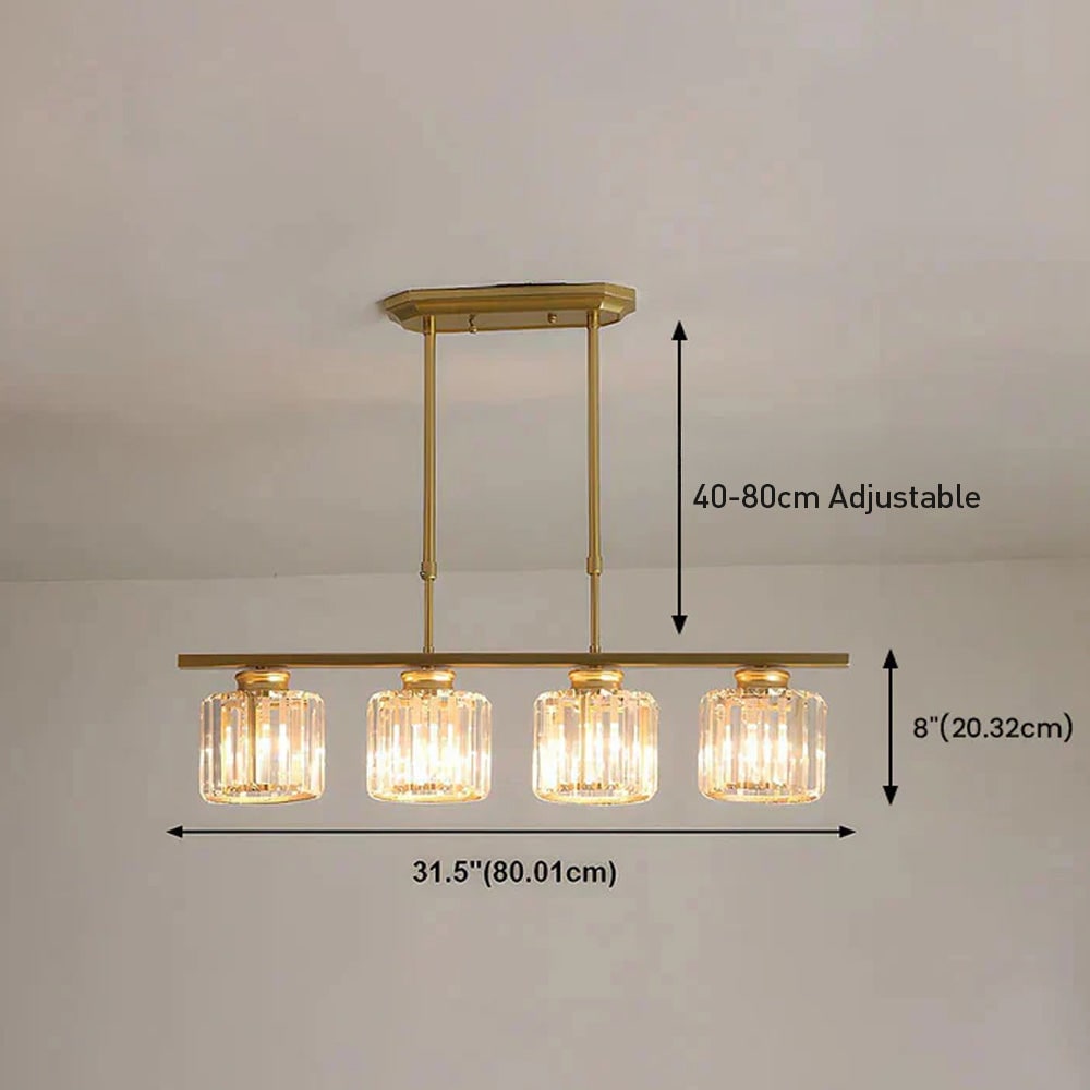 Nordic Pendant Light Multi-Head Long Glass Shades Dining