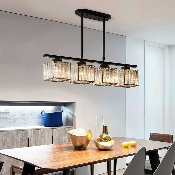 Nordic Pendant Light Multi-Head Long Glass Shades Dining