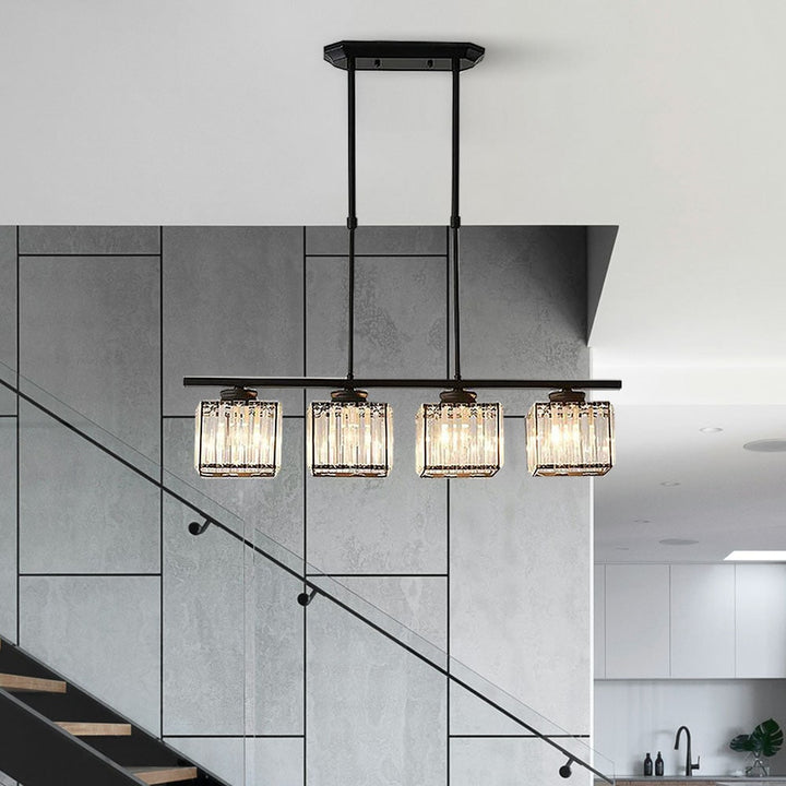Nordic Pendant Light Multi-Head Long Glass Shades Dining