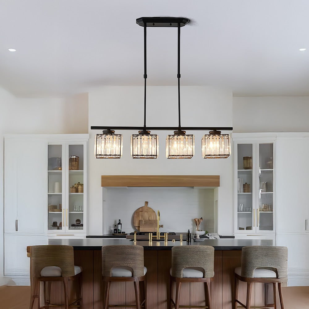 Nordic Pendant Light Multi-Head Long Glass Shades Dining