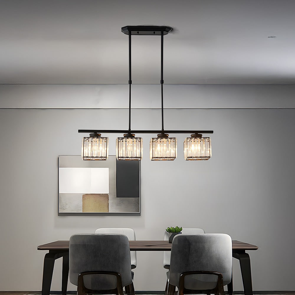Nordic Pendant Light Multi-Head Long Glass Shades Dining