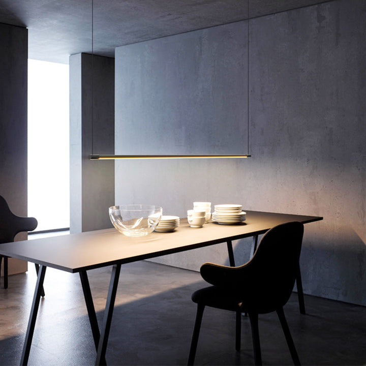 Zynar Minimalistic Linear Pendant Light, Black