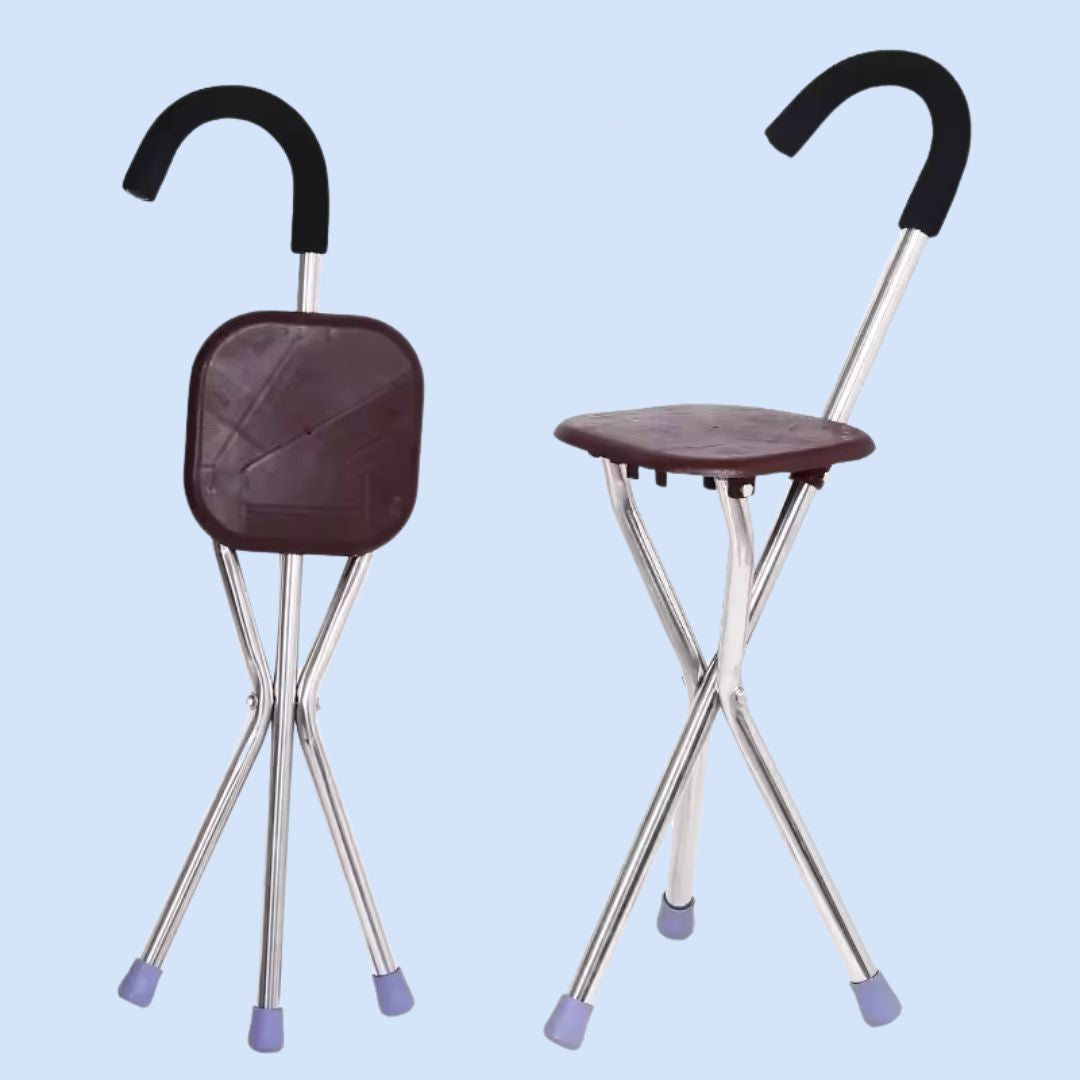 CrutchSeat - Foldable Stool for Comfort - Lightweight and Portable