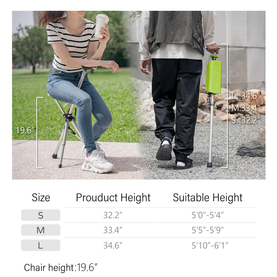 CrutchSeat - Foldable Stool for Comfort - Lightweight and Portable