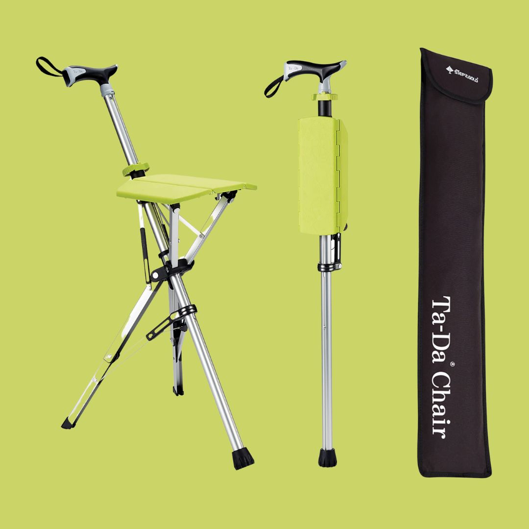 CrutchSeat - Foldable Stool for Comfort - Lightweight and Portable