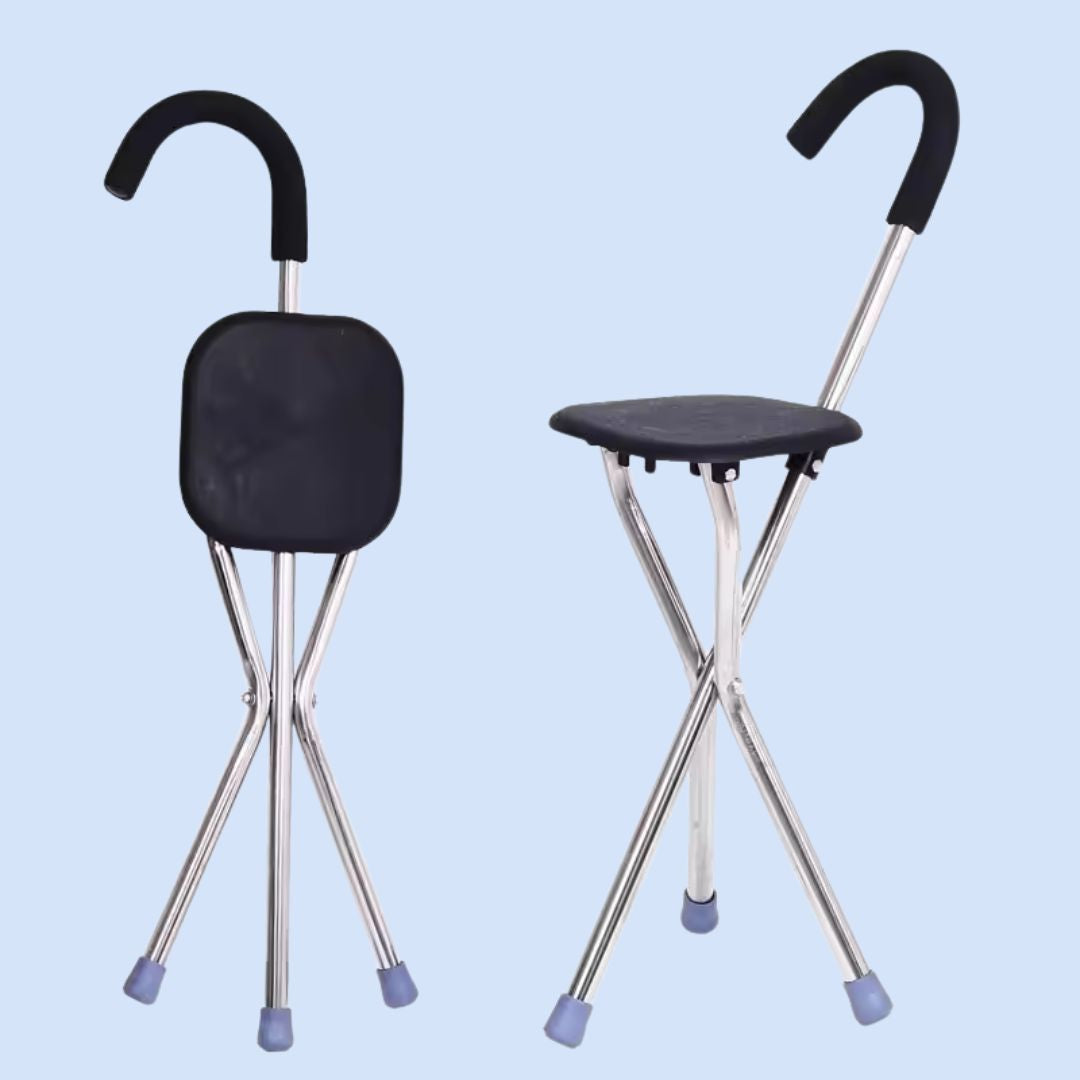 CrutchSeat - Foldable Stool for Comfort - Lightweight and Portable