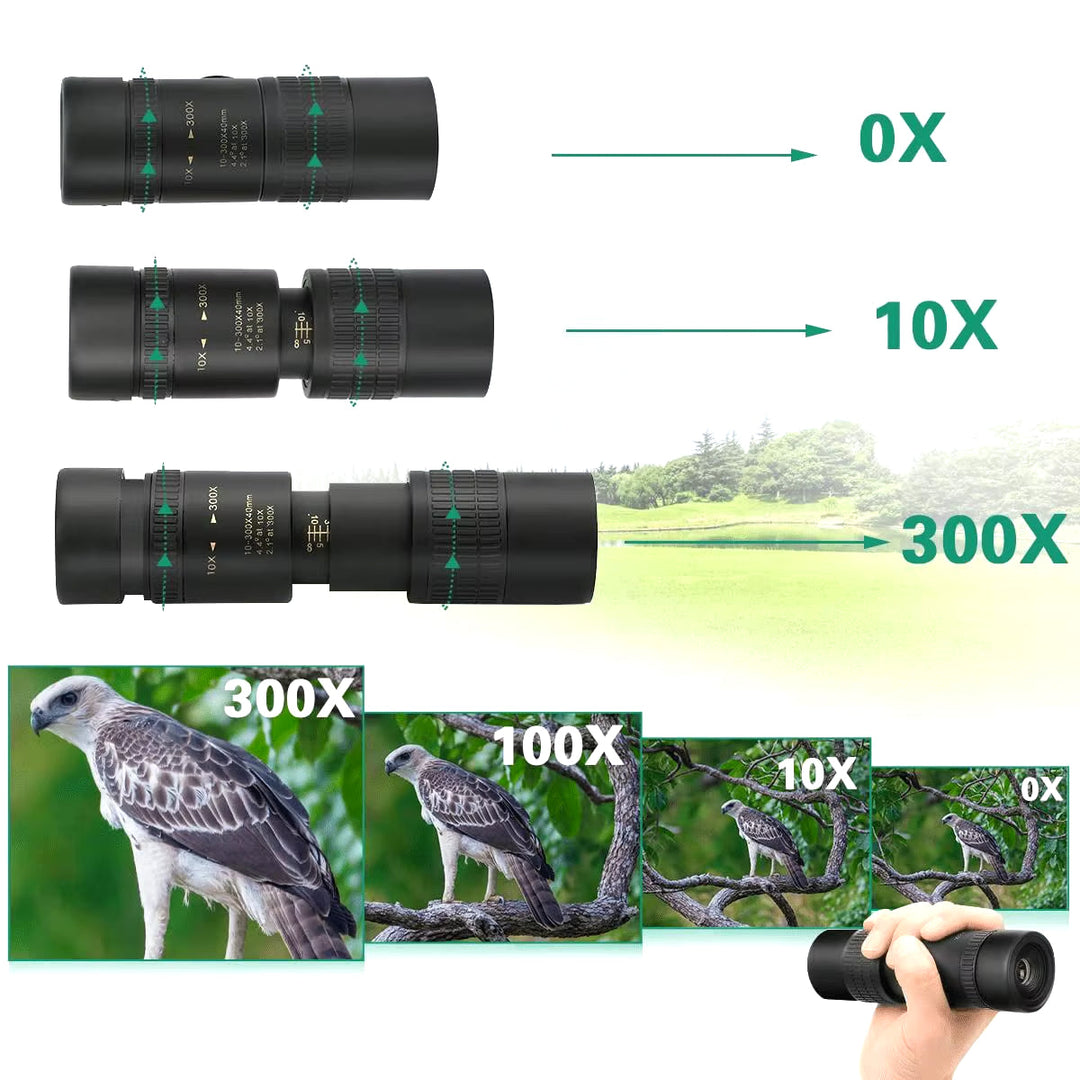 ProView HD Long Range Monocular with 7-17x Zoom, BAK4 Prism & Smartphone Mount