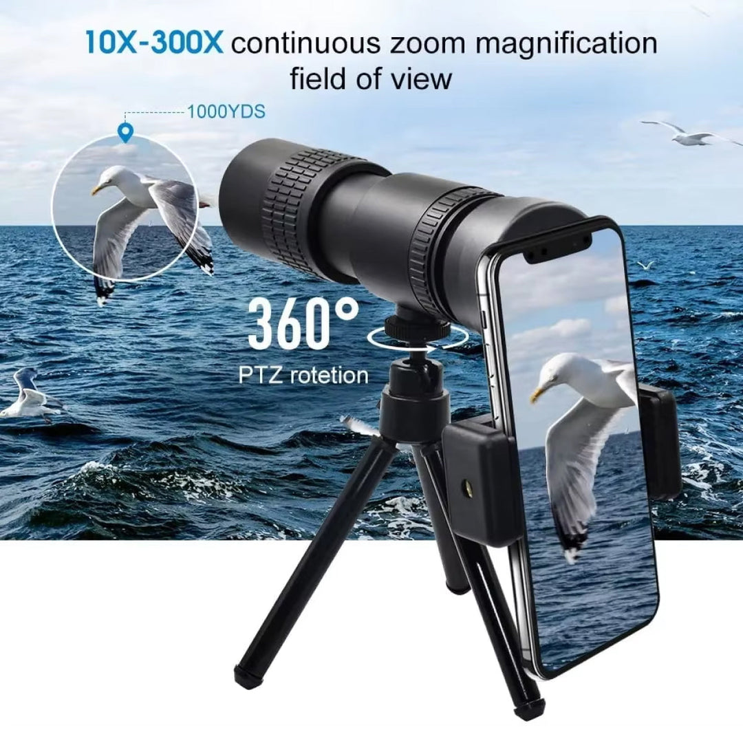 ProView HD Long Range Monocular with 7-17x Zoom, BAK4 Prism & Smartphone Mount
