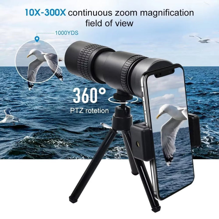 ProView HD Long Range Monocular with 7-17x Zoom, BAK4 Prism & Smartphone Mount