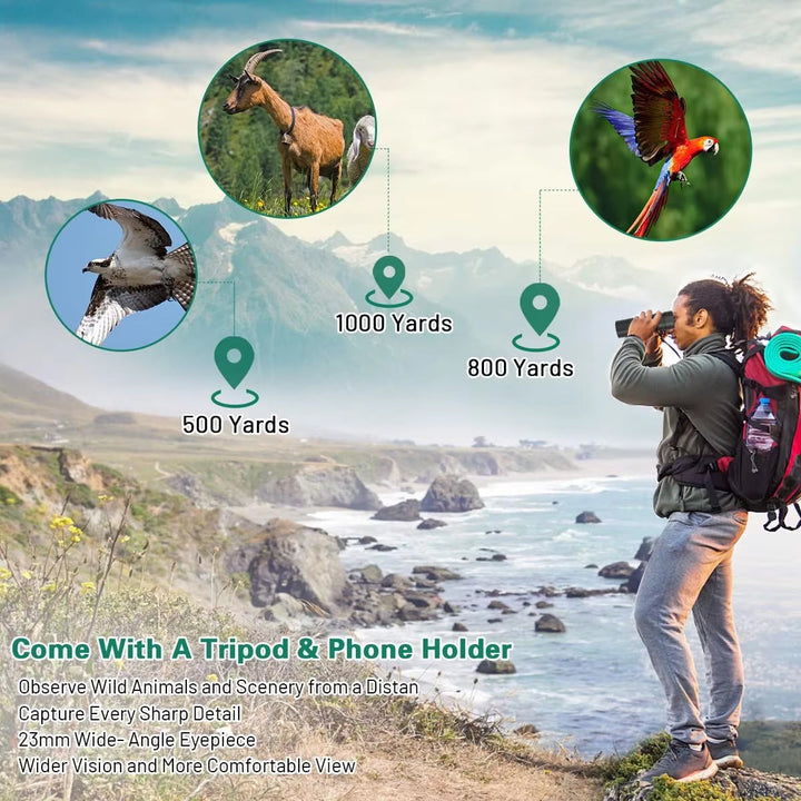 ProView HD Long Range Monocular with 7-17x Zoom, BAK4 Prism & Smartphone Mount