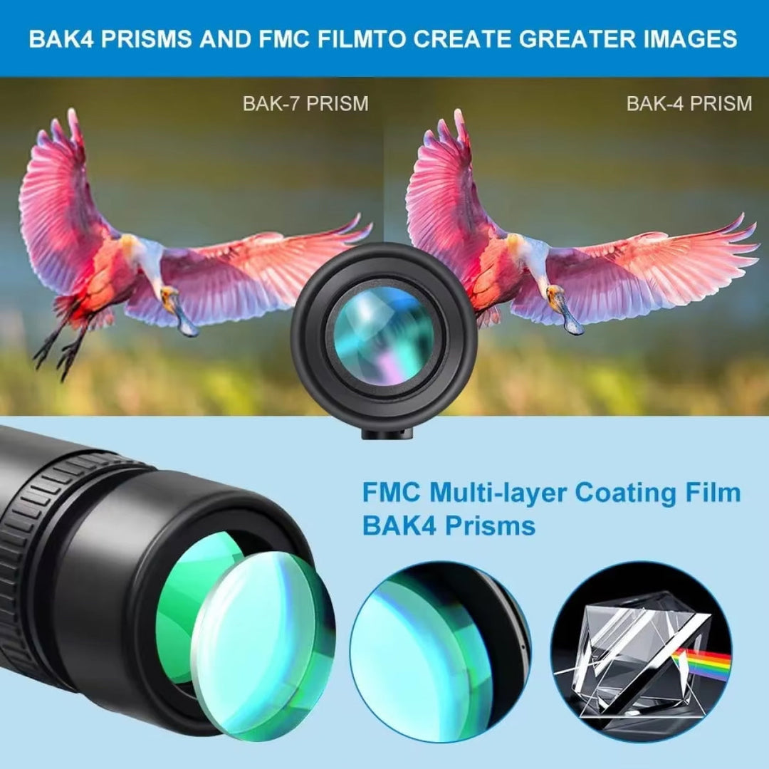 ProView HD Long Range Monocular with 7-17x Zoom, BAK4 Prism & Smartphone Mount