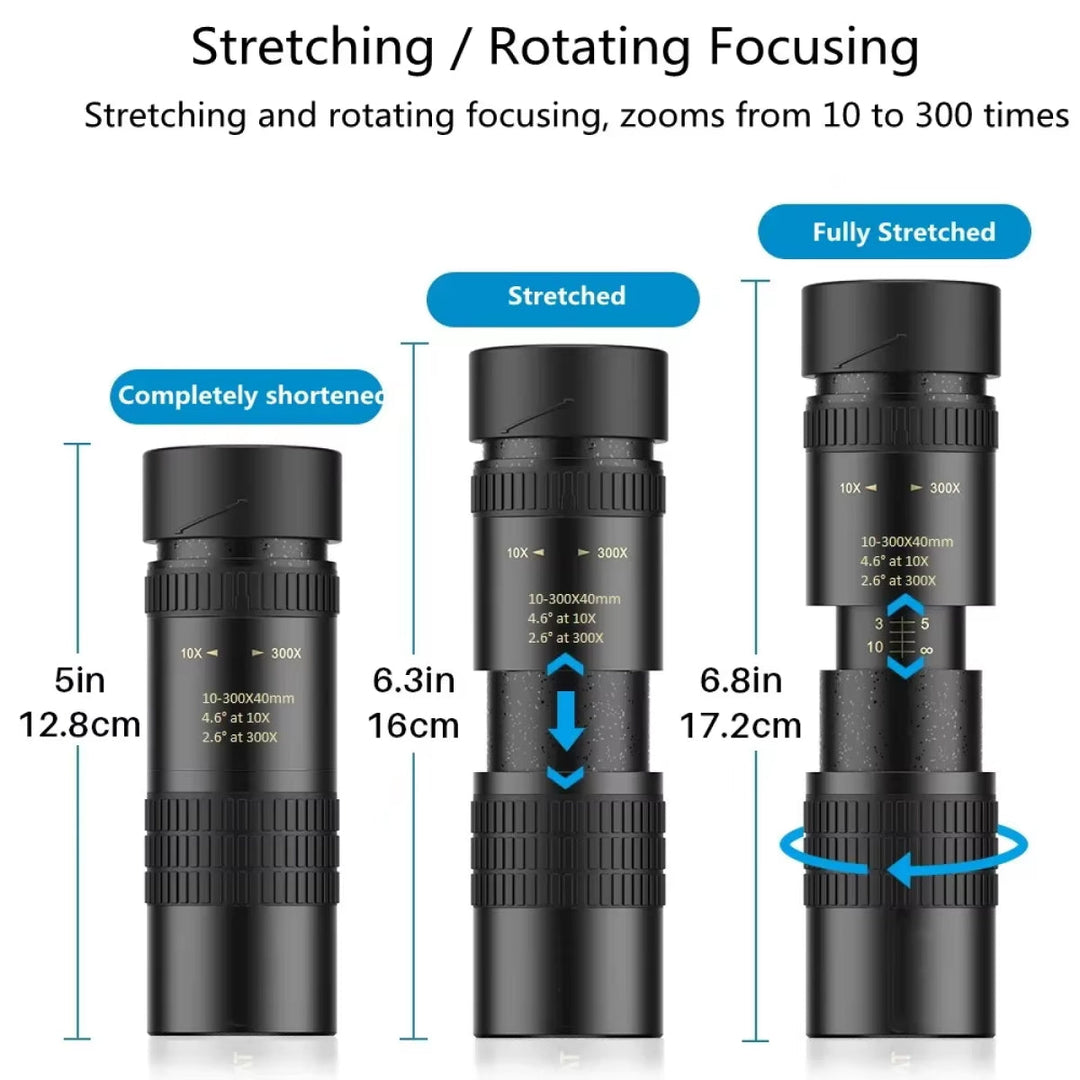 ProView HD Long Range Monocular with 7-17x Zoom, BAK4 Prism & Smartphone Mount