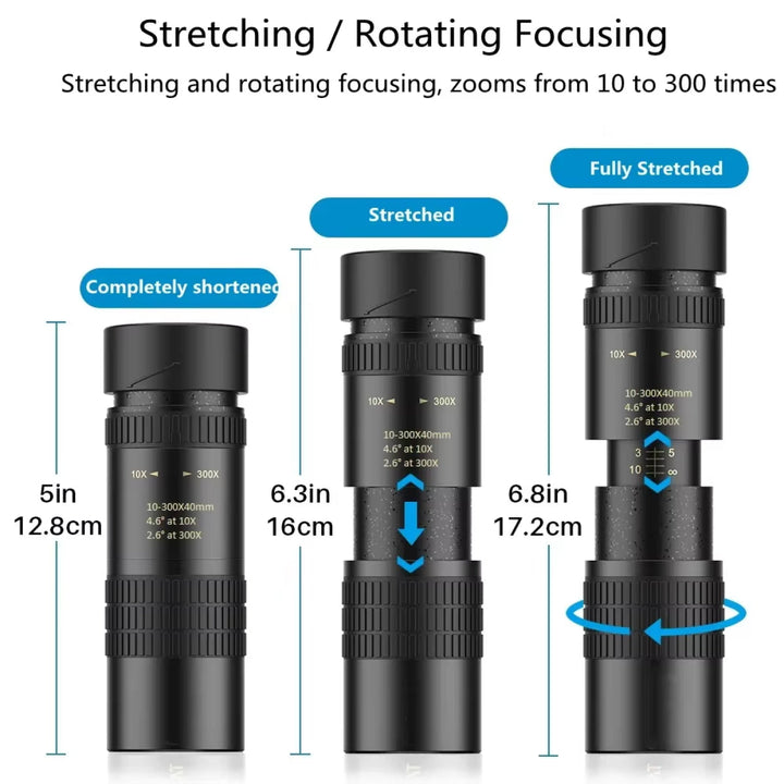 ProView HD Long Range Monocular with 7-17x Zoom, BAK4 Prism & Smartphone Mount