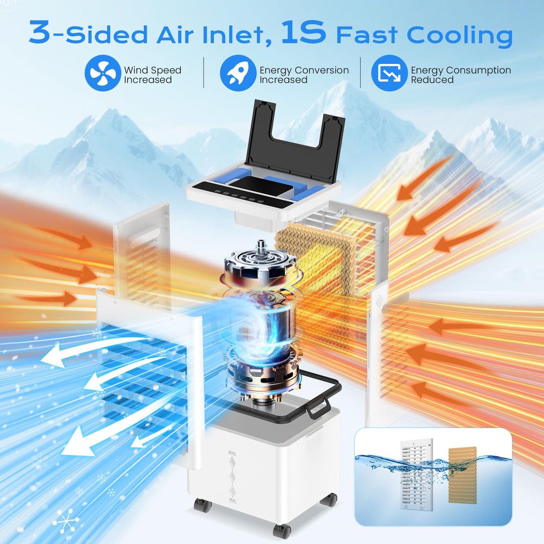 CoolBreeze 12L Portable Evaporative Air Cooler with Remote Control