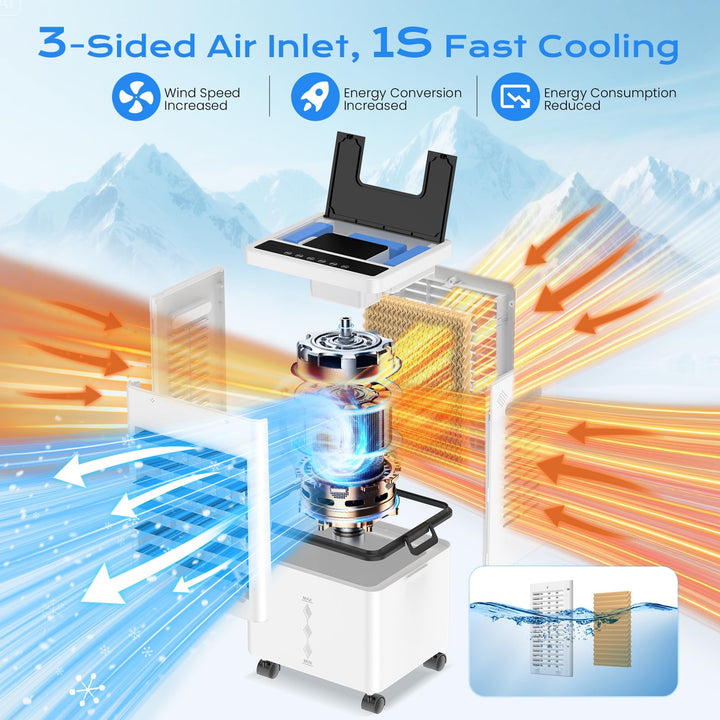 CoolBreeze 12L Portable Evaporative Air Cooler with Remote Control