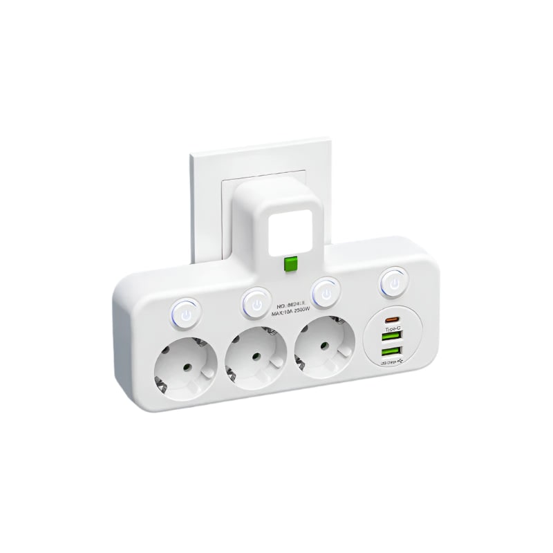 Power Strip Ports Surge Protection & Control Switch