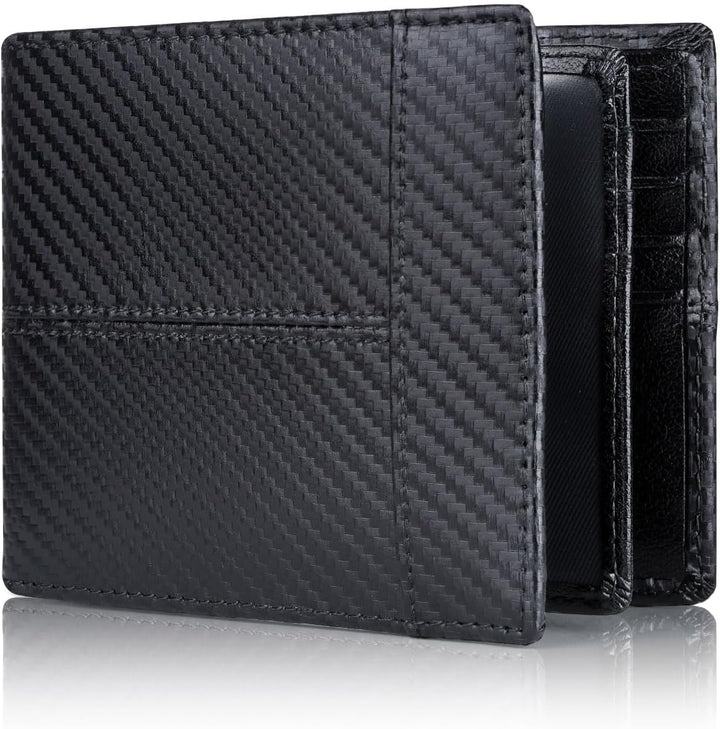 VaultFlex RFID Leather Bifold Wallet with 16 Card Slots for Men