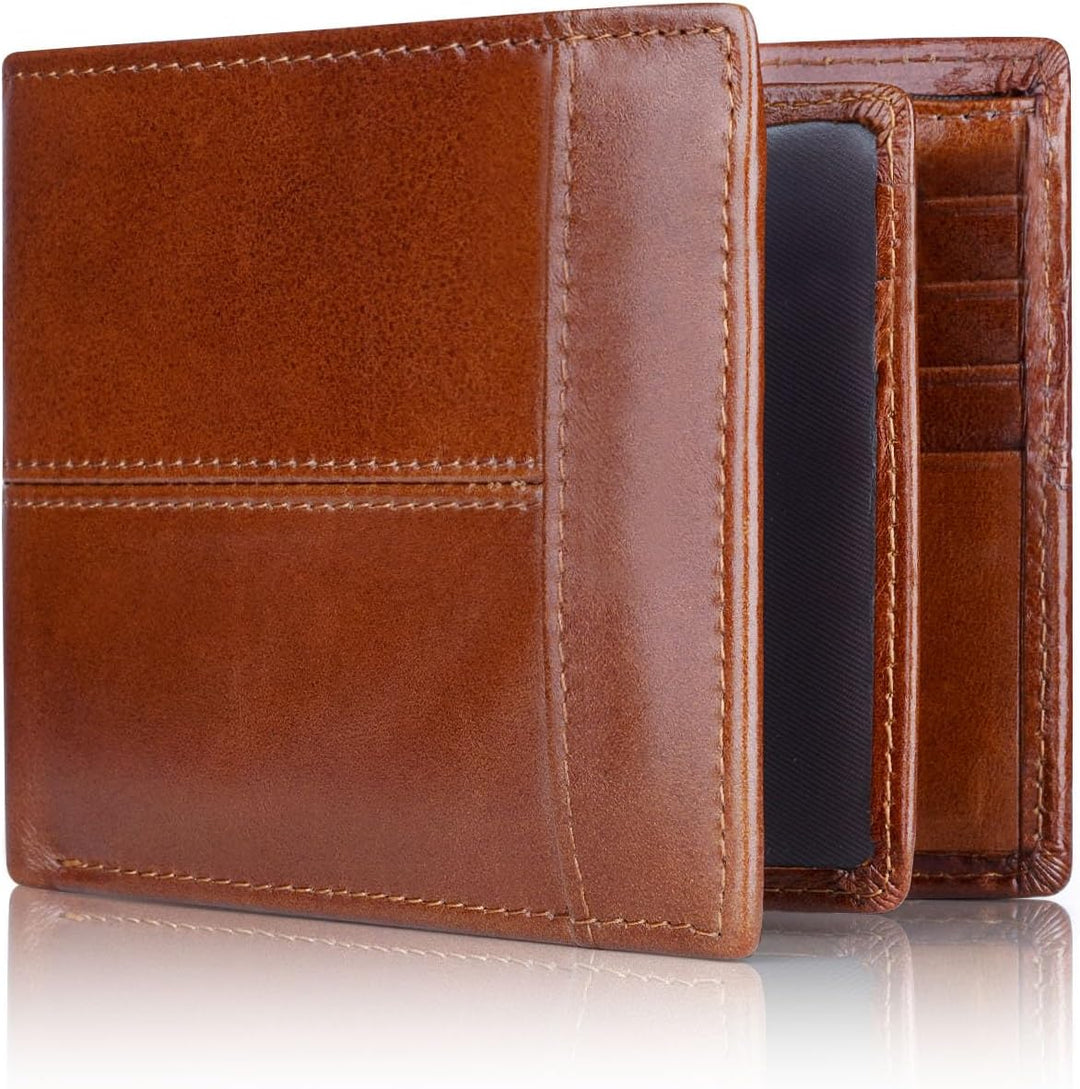 VaultFlex RFID Leather Bifold Wallet with 16 Card Slots for Men