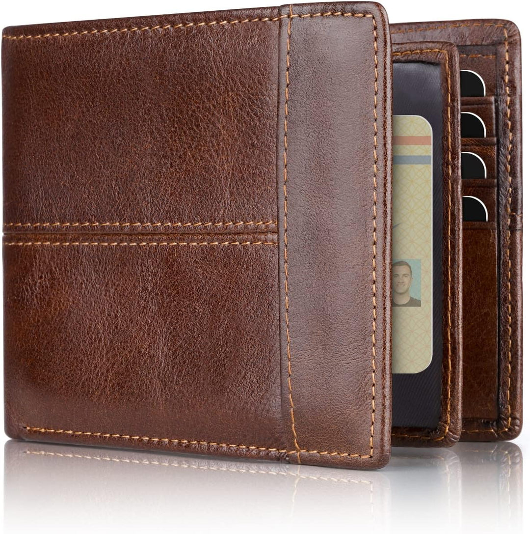 VaultFlex RFID Leather Bifold Wallet with 16 Card Slots for Men