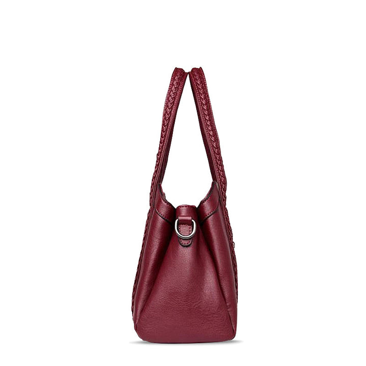 Solène – Vegan Cowhide Satchel Bag, Braided Strap Bag