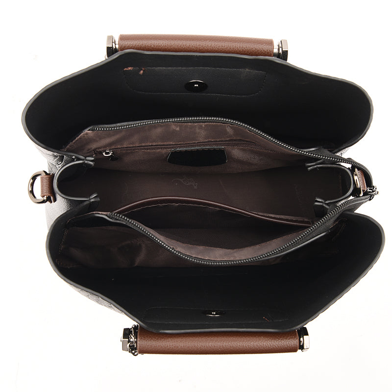 Lena – Croc Embossed Top Handle Bag, Shoulder Bag