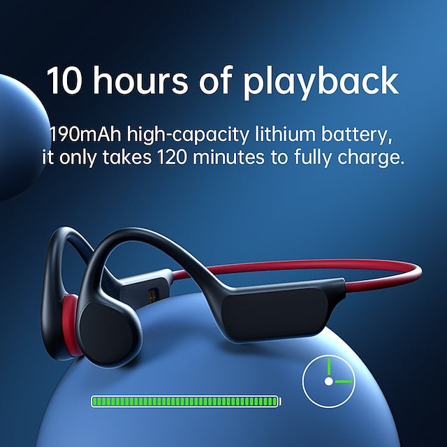 AquaSound Open-Ear Bone Conduction Headphones with 32GB Memory and IPX8 Waterproof Rating