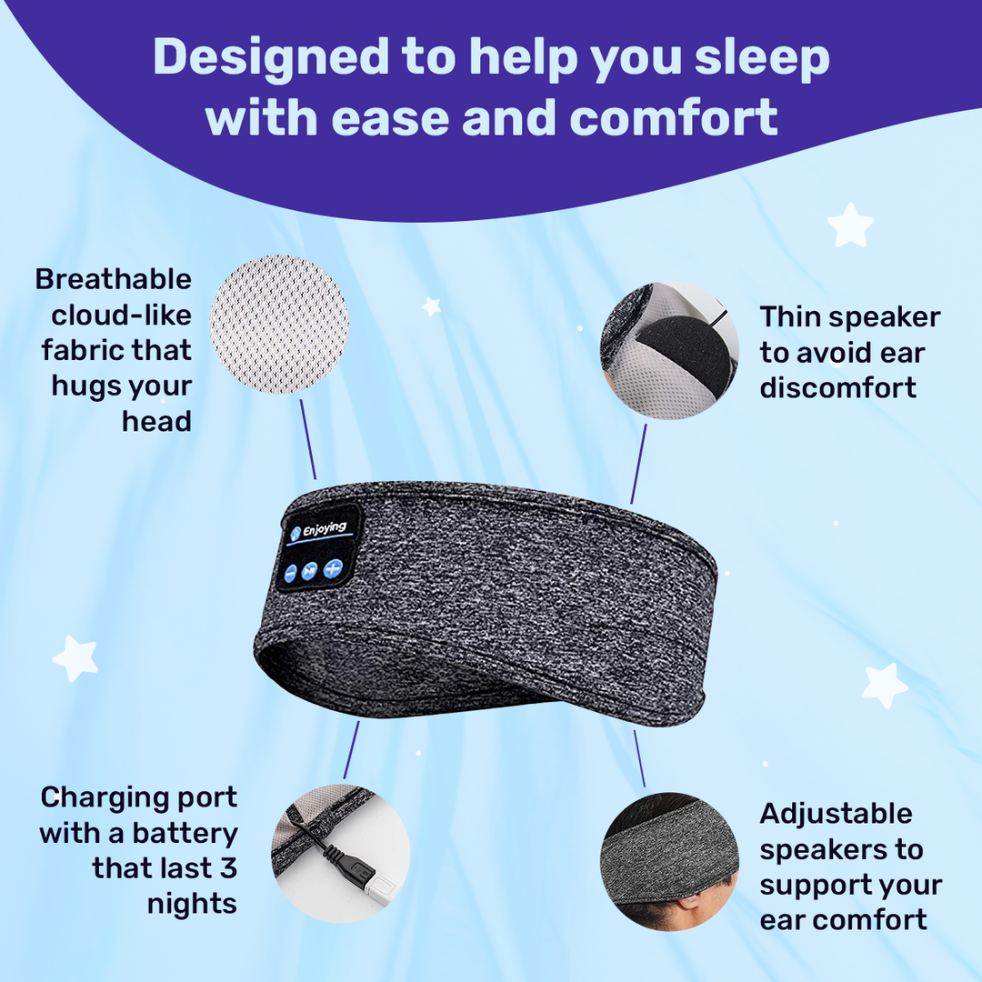 Comfort Sleep Headband - Wireless Audio Headphones for Better Rest
