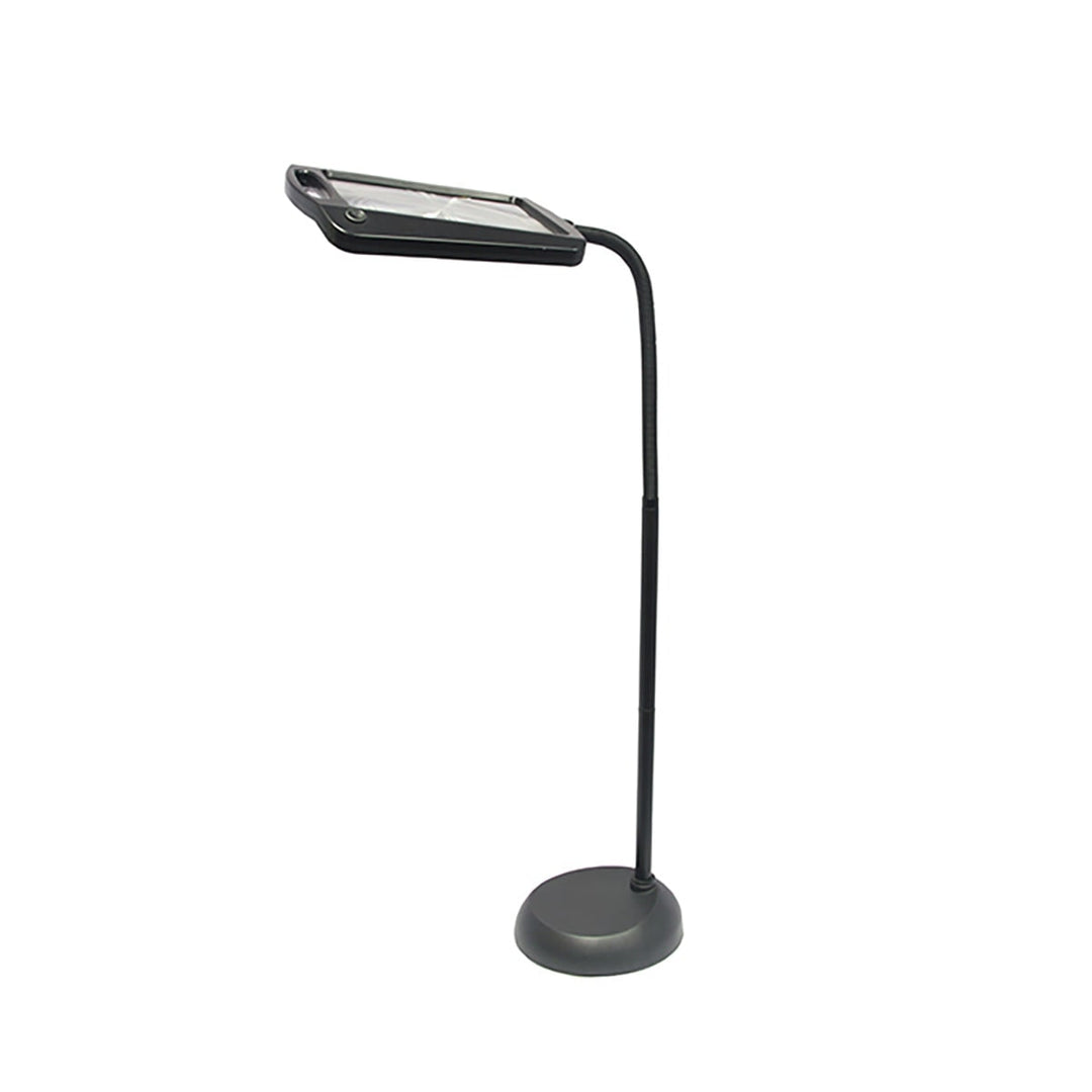 Premium LED Floor Magnifying Lamp with Adjustable Gooseneck - 8x10 Lens