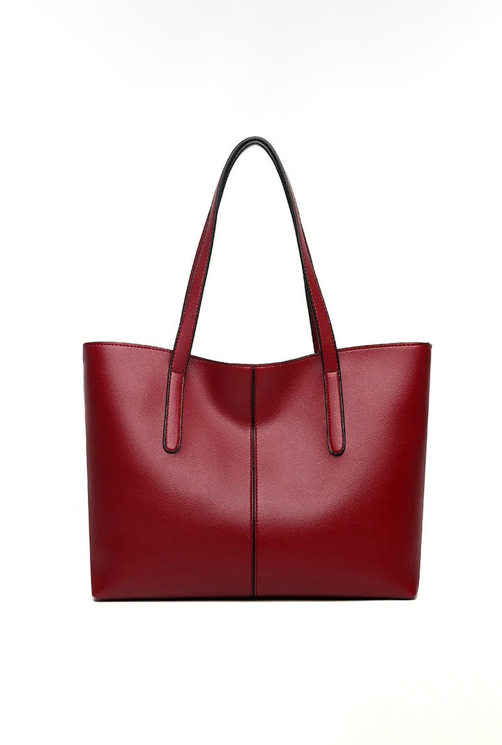Nora – Large Leather Tote Bag, Women's Work Bag with Zipper
