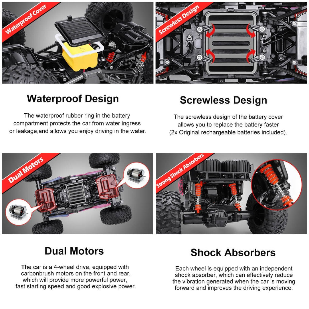 All-Terrain 4WD Off-Road RC Truck with Waterproof Design