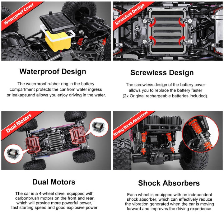 All-Terrain 4WD Off-Road RC Truck with Waterproof Design