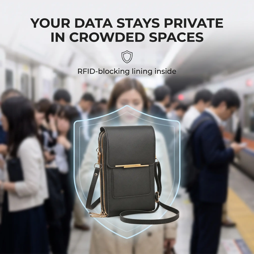 Secure Travel Crossbody Phone Wallet with RFID Protection – Waterproof & Hands-Free