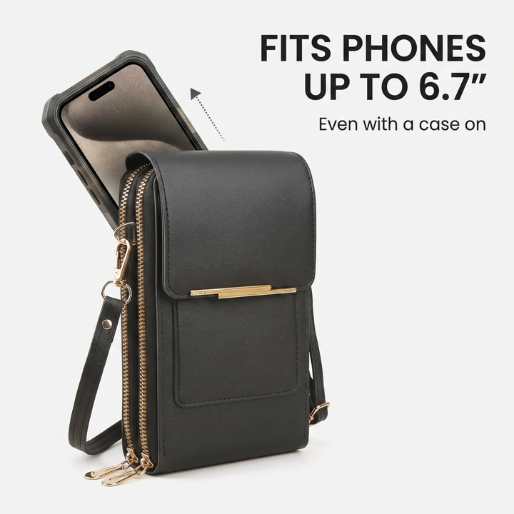 Secure Travel Crossbody Phone Wallet with RFID Protection – Waterproof & Hands-Free