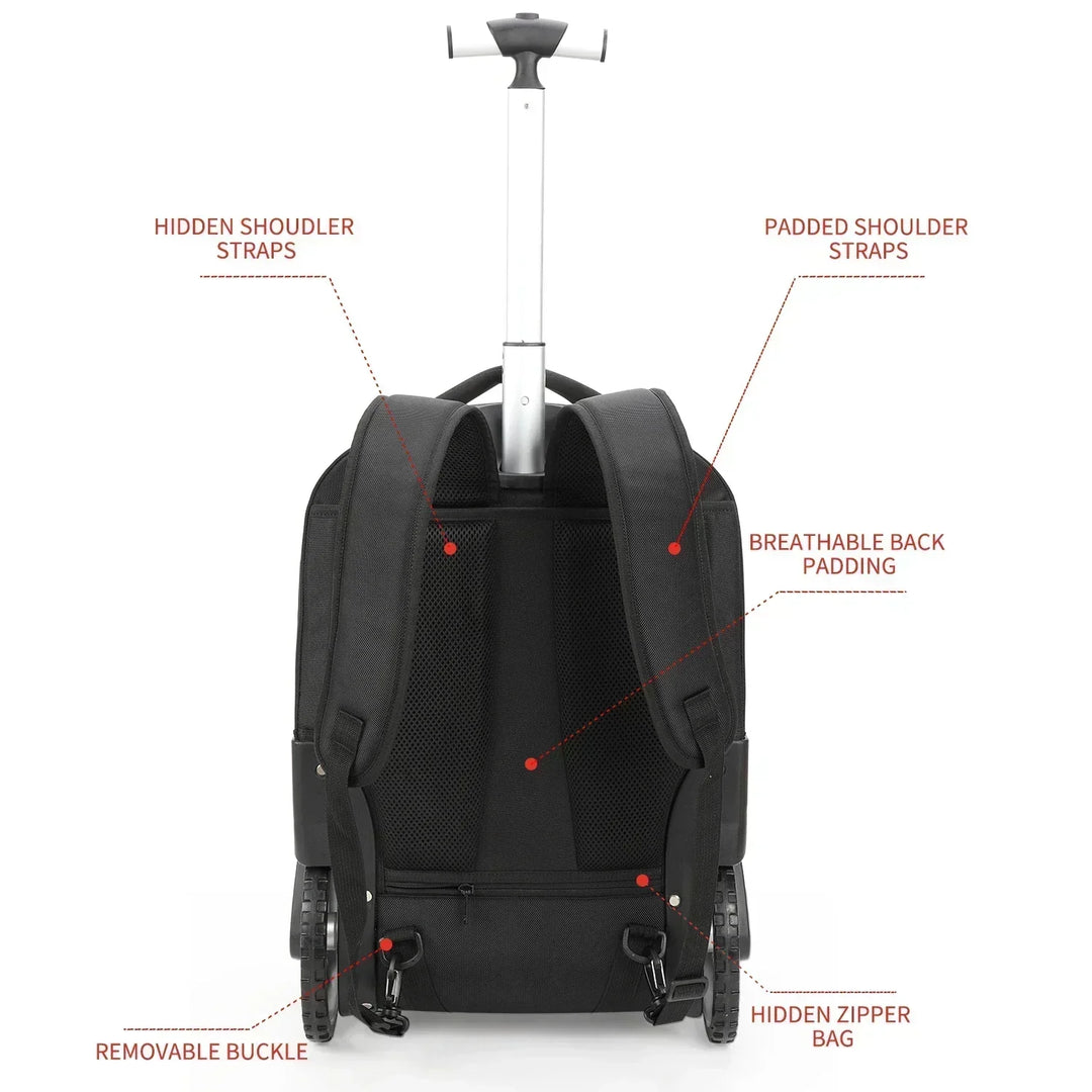 Multi-Function Rolling Laptop Backpack – 3-in-1 Trolley & Carry-On