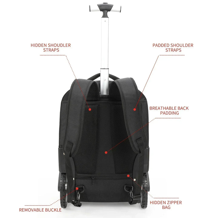 Multi-Function Rolling Laptop Backpack – 3-in-1 Trolley & Carry-On