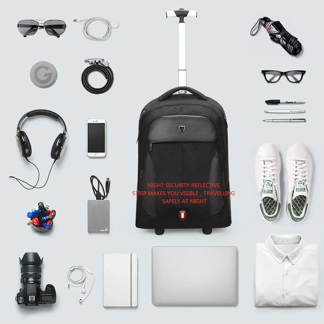 Multi-Function Rolling Laptop Backpack – 3-in-1 Trolley & Carry-On