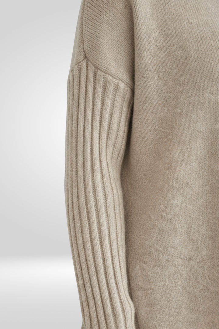 Romara | Women's Oversized Turtleneck Sweater — Draped Asymmetric Hem Pullover in 5 Colors | Westmere