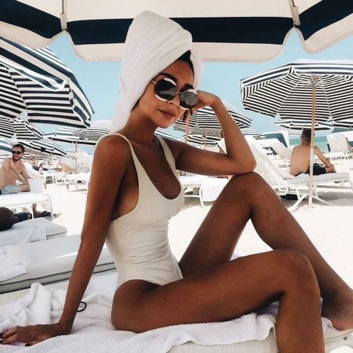 Open Back One-Piece Swimsuit for Women