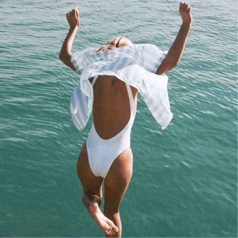 Open Back One-Piece Swimsuit for Women