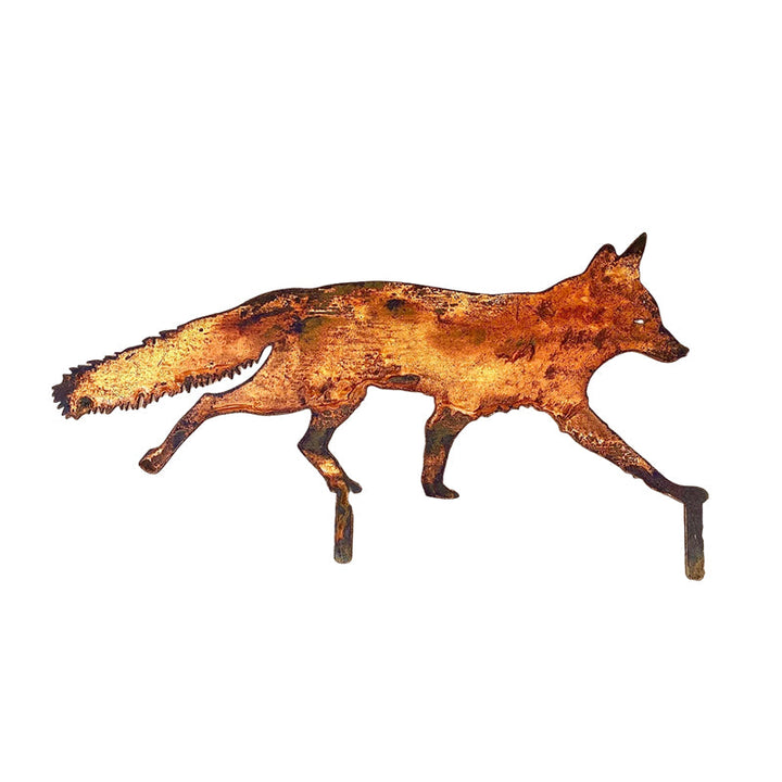 Rustic Metal Fox for Garden Decoration