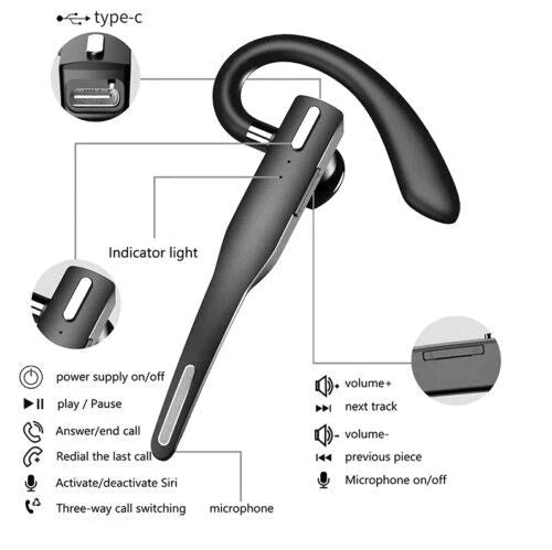 Trucker Dual Mic Wireless Bluetooth 5.1 Noise-Canceling Headphones