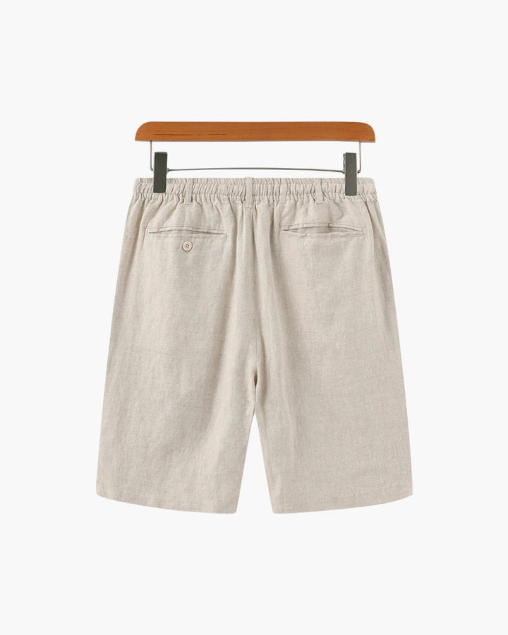 Men's Linen Shorts Straight Fit Summer Casual