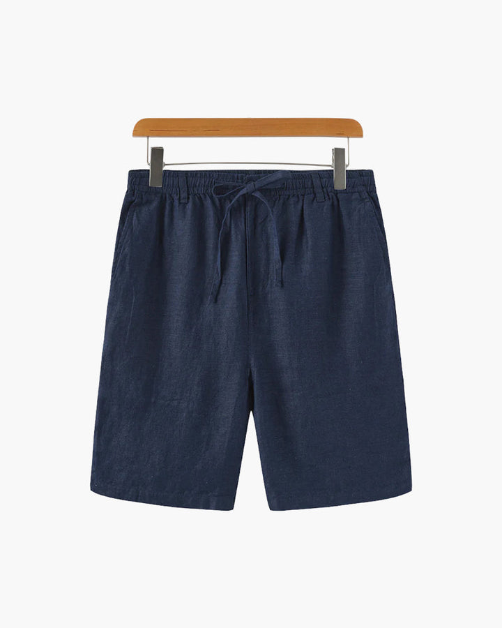 Men's Linen Shorts Straight Fit Summer Casual