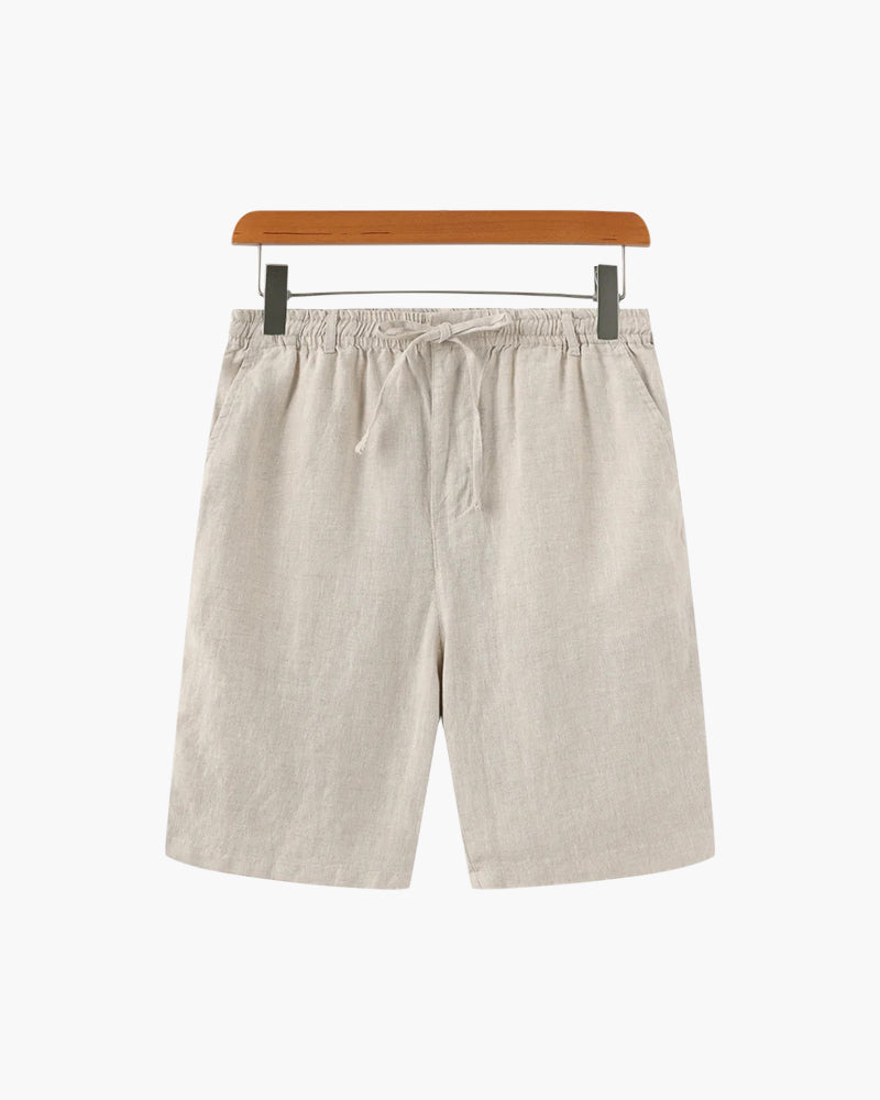 Men's Linen Shorts Straight Fit Summer Casual