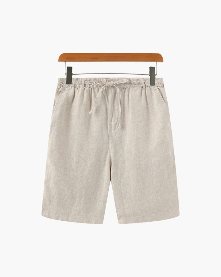 Men's Linen Shorts Straight Fit Summer Casual