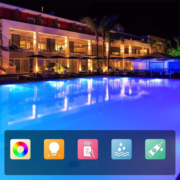 Self-adhesive waterproof LED lighting with 16 colors for pool