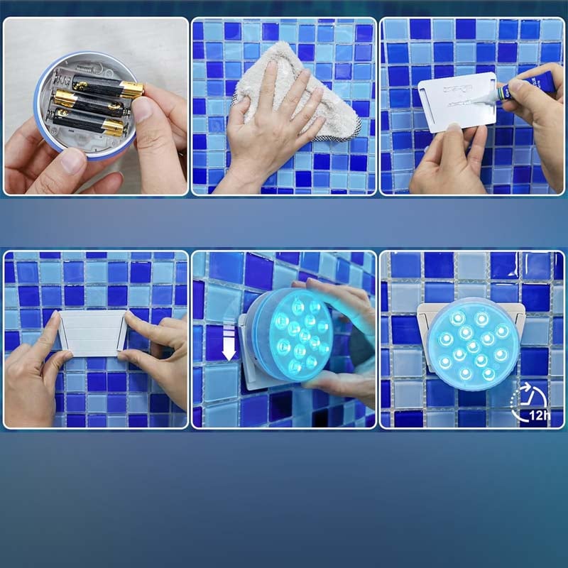 Self-adhesive waterproof LED lighting with 16 colors for pool