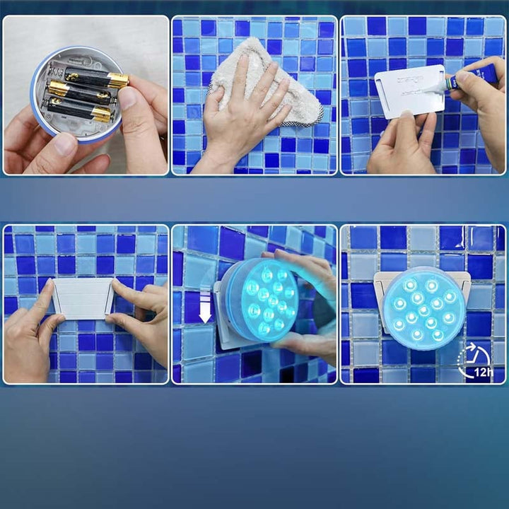 Self-adhesive waterproof LED lighting with 16 colors for pool