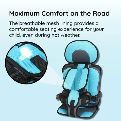 Compact Travel Booster Seat with Safety Harness - Portable & Foldable