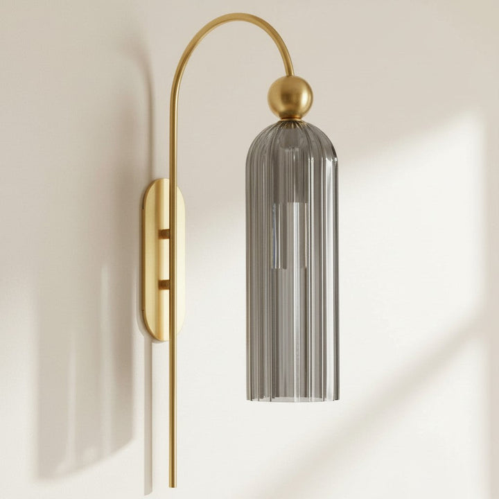 Azura Antique Cylinder Vertical Ribbed Glass Wall Sconce